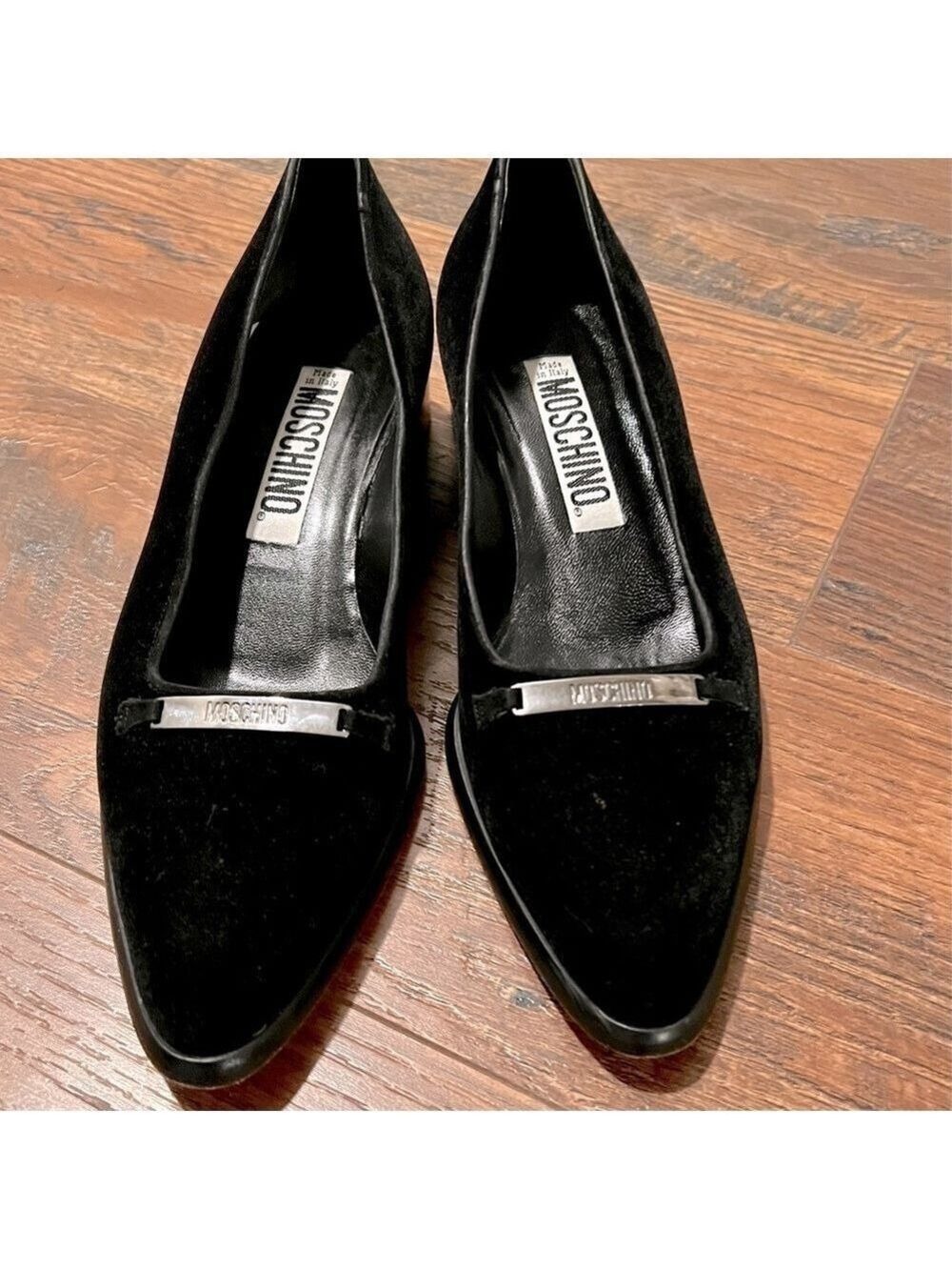 Moschino black suede loafers. Made in Italy Size 37